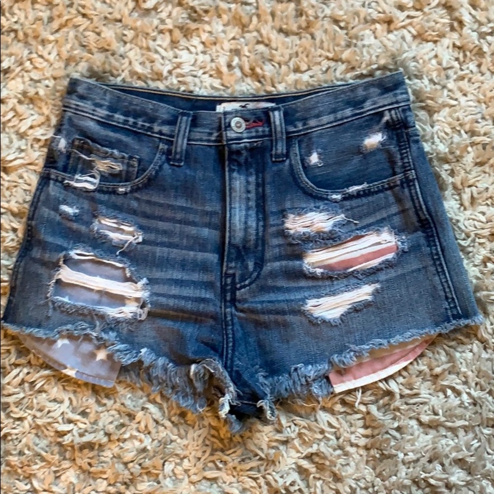 Hollister American flag ripped jeans size 3 26
